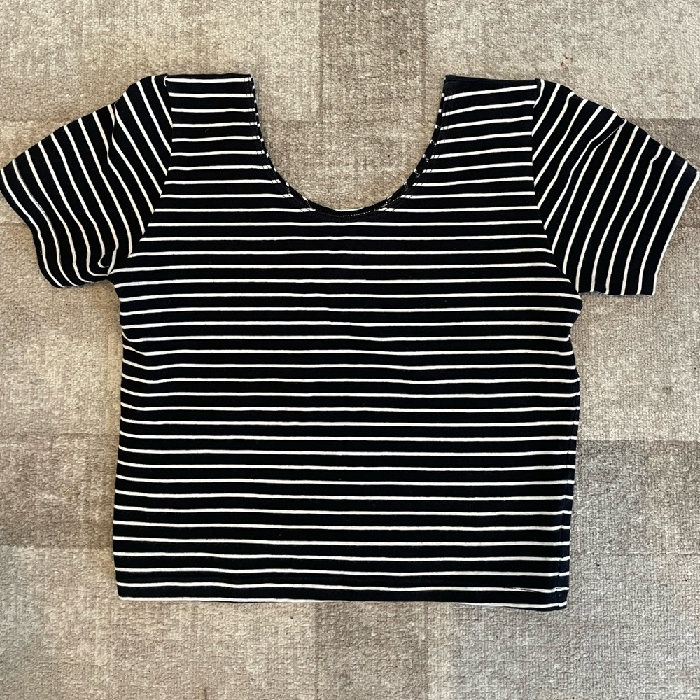 American Apparel Black and White Striped Tee